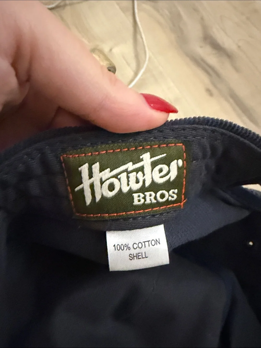 Howler Bros maroon and navy velour ribbed hat